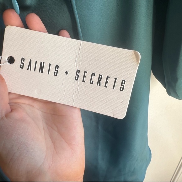 Saints + Secrets Teal Satin Party Mini Dress AU 8 / US S - Picture 8 of 8